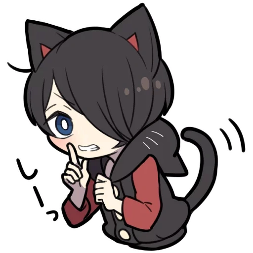 chibi, chibi neizi, black kitten, tokoh tebing merah, karakter anime