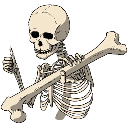 das skelett, the skeleton, aufkleber mit skelett, totenkopf cartoon