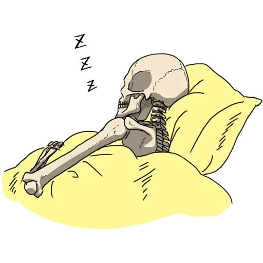 squelette, un squelette sans fond, le squelette s'est réveillé