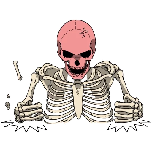 das skelett, the skeleton, bob skull, aufkleber mit skelett