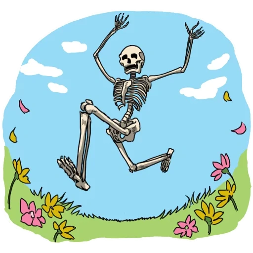 das skelett, das skelett, das muster des skeletts, the dancing skeleton