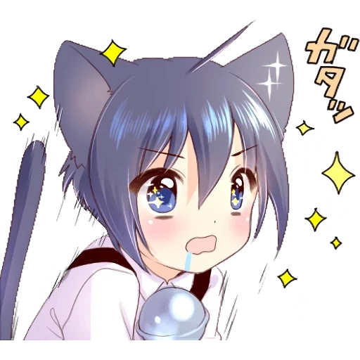 neko, anime, pesce gatto