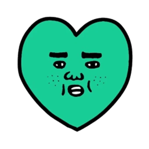 children, heart-shaped icon, green heart, cardiac vector