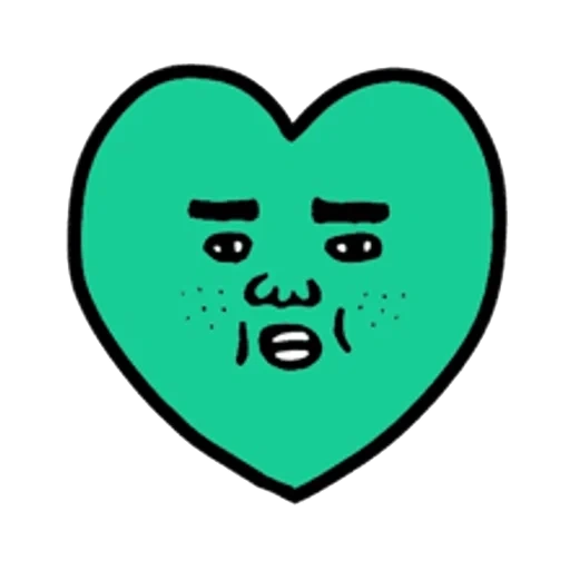 niños, icono en forma de corazón, corazón verde, vector de corazón