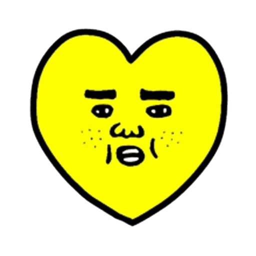 enfants, bt21 expression, icône smiley, huang heart, icône en forme de cœur