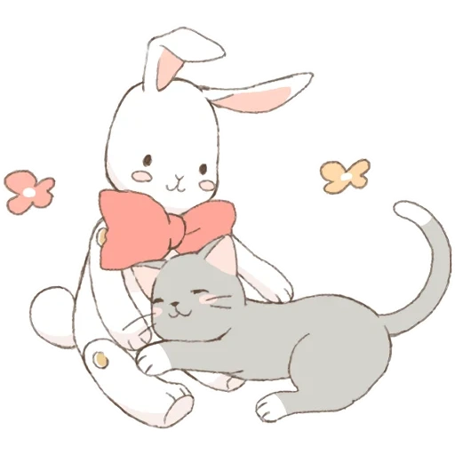 gato, caro coelho, nfprincessdlg, desenho fofo do mouse, machiko rabbit blush