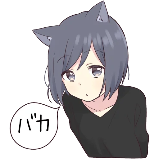 рисунок, неко чан, аниме неко, девочка кошка, anime cat girl