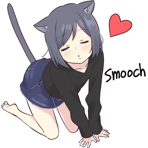 foto, garota de gato, sem chan, anime alguns, anime kawai