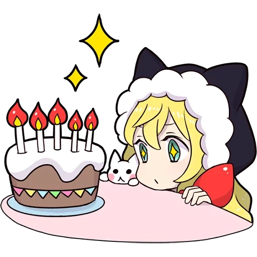 chibi, chibi cap, flandre scarlet, marisa kirisame happy birthday, property princess remi her dangling drool puppet you