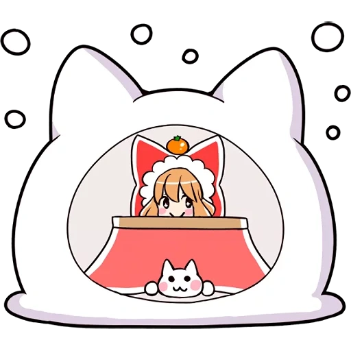 animação nia, daimutian, daimu chibi, gato anime, personagem de anime
