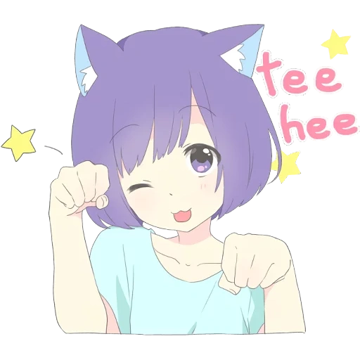 dia, catgirl, animação neko, animação neko tan, padrão de anime bonito