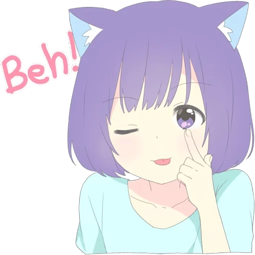 jours, catgirl, anime neko, emoticône noko, journée d'anime mignonne