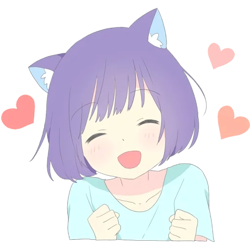 days, figure, catgirl, noko emoji, lovely anime day