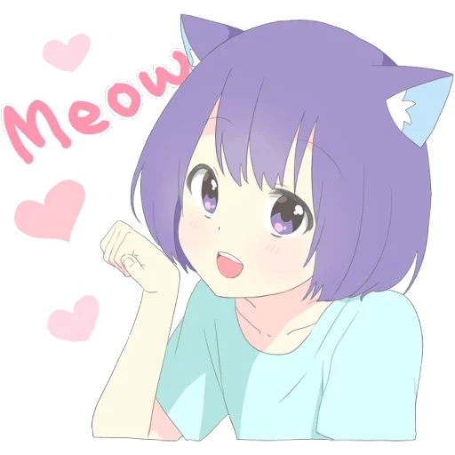 dia, bonito, catgirl, animação fofa, dia de anime bonito