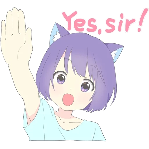 days, catgirl, anime day, lovely cartoon, catgirl stick finger