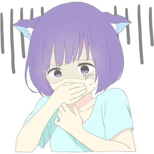 days, figure, catgirl, noko emoji, anime neko tan