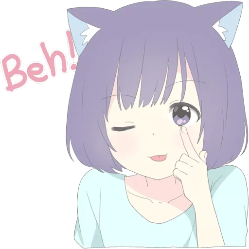 catgirl, animação neko, animação fofa, arte de animação nico, dia de anime bonito