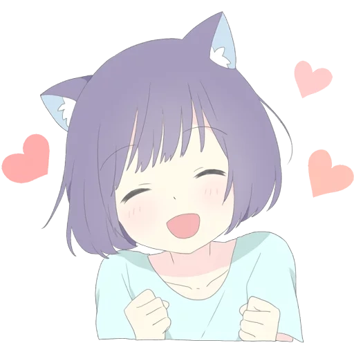 catgirl, anime day, anime yang lucu, emoji noko, anime hari yang lucu