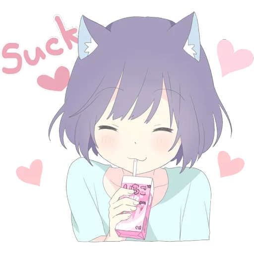 catgirl, giorni di anime, anime carino, emoticon di noko, carino giorno anime