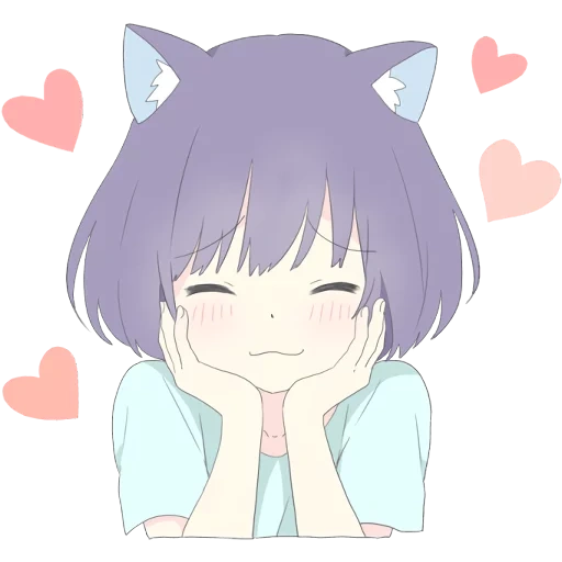 katzenmädchen, anime chan, anime süß, schöner anime chan, schöner anime chan begrüßt