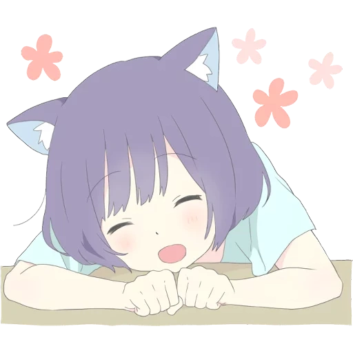 catgirl, anime day, anime lucu, emoji noko, anime hari yang lucu