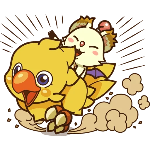 chokobo, chocobo, chokobo emoji, stempel chocobo, stiker chokobo