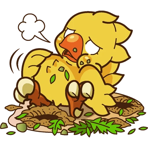 аниме, чокобо грибы, чокобо emoji, наклейка чокобо, chocobo mystery dungeon