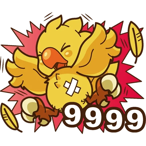 chocobo, karakter, chokobo emoji, stiker chokobo