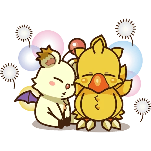 pokemon, autocollants chocobo, l'art charmant de chocobo, japan messenger line