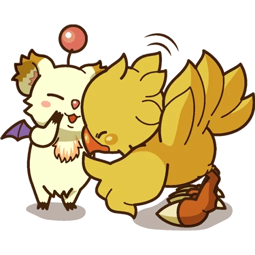 pokemon, chocobo, chokobo emoji, chokobo sticker, arkanain pokemon