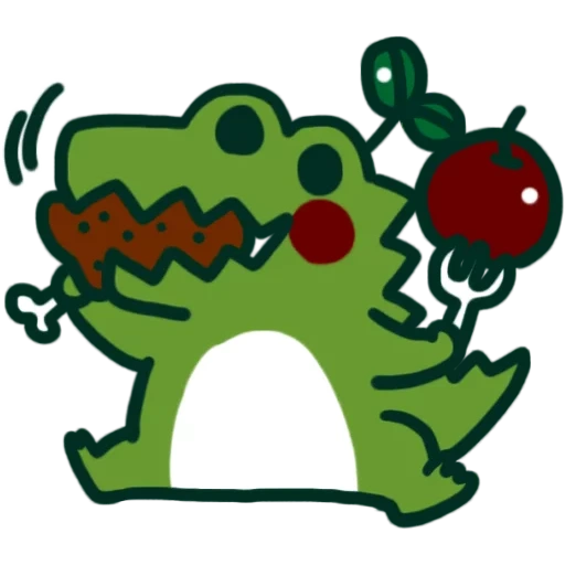 watsap, dinosaurus, stiker katak, stiker dinosaurus, alligator kawaii yang lucu