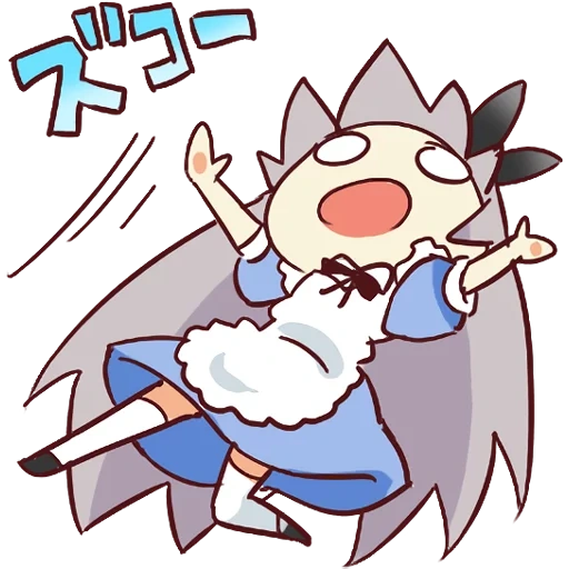 anime, cirno chibi, cirno touhou, images animées, personnages d'anime
