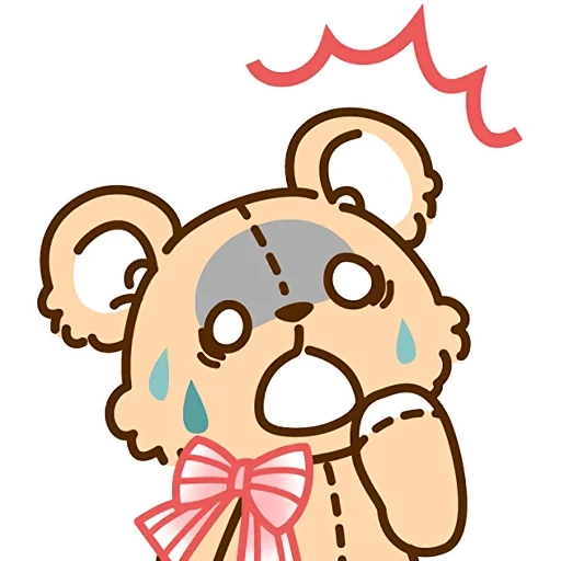 bear, bear is crying, the bear is cute, cartoon bear, white bear is crying