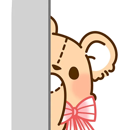 bear, dear bear, the drawings are cute, kawaii drawings, bear looks around the corner