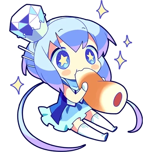 chibi, rem chibi, aoki lapis, papel de animação, cabelo azul da menina chibi