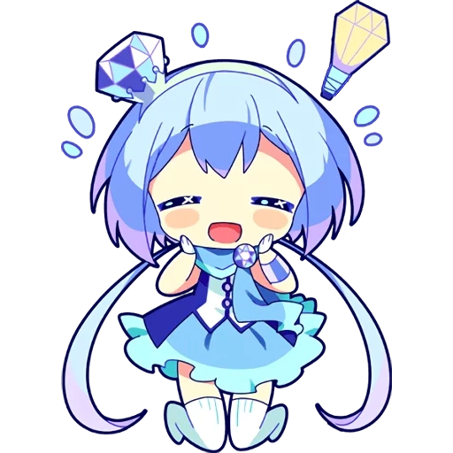 chibi, rem chibi, aoki lapis, cabelo azul da menina chibi