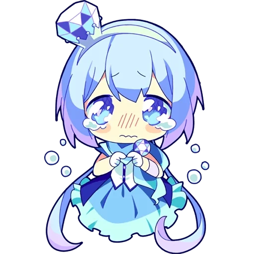 chibi, rem chibi, animação chibi, aoki lapis, cabelo azul da menina chibi