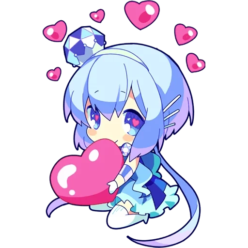 chibi, rem chibi, aoki lapis, fille chibi aux cheveux bleus