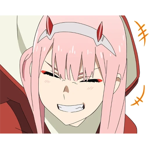 zero two, zero dua cute, 02 anime edith, 002 wajah anime, senyum nol dua