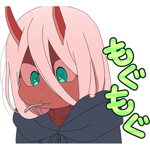 anime cute, zero two demon, anime characters, darling in the franxx, beloved in franks 02 demon