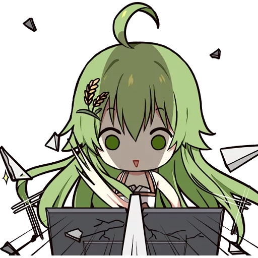 for, animación linda, enkidu creyó en chibi, east jinmi-hime, icono de animación verde