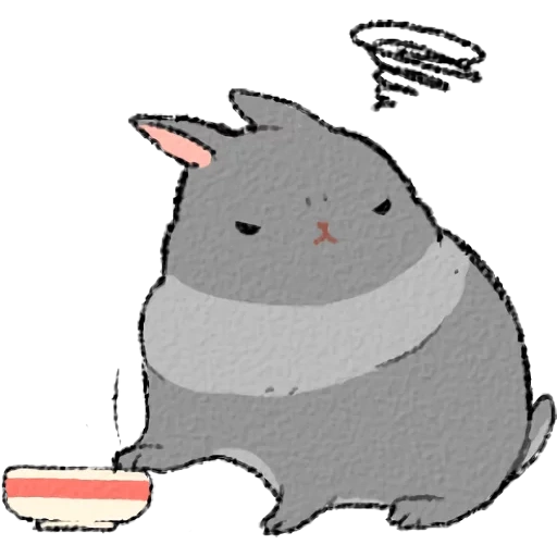 joke, rabbit is gray, the animals are cute, lovely anime drawings, anima animals cute