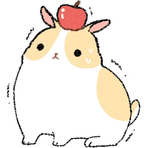 cute drawings, the hamster is cute, kawaii drawings, lovely bunnies sketches, cartoon moland rabbit