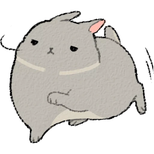 le hamster est mignon, le hamster de l'anime, l'art du hamster est léger, hamster dzhungarsky, hamper chibi grey