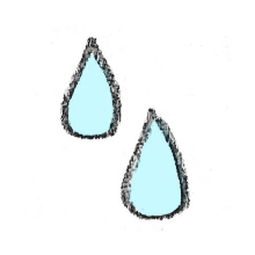 una goccia, gocce, gocce di pioggia, l'icona è una goccia d'acqua, caduta blu trasparente