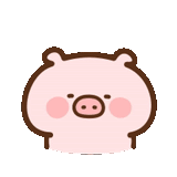 ide, yang indah, babi merah muda, stiker yang lucu, babi chuan
