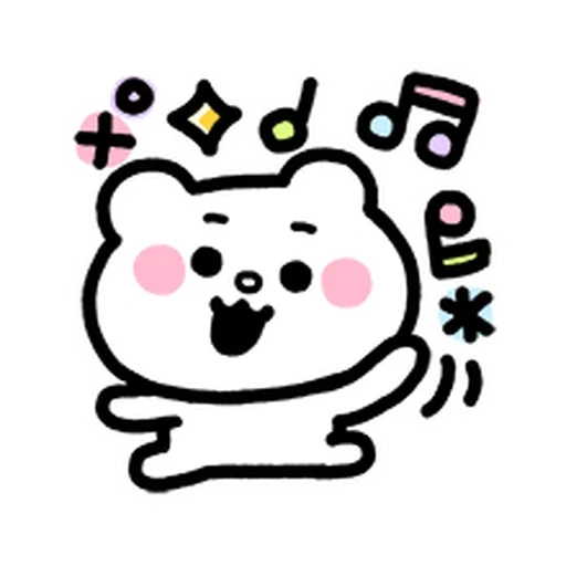 imut, stiker kawaii, stiker hangul