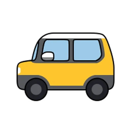 clipart mobil, ikon bus, busnya berwarna kuning, bus clipart, bus smiley