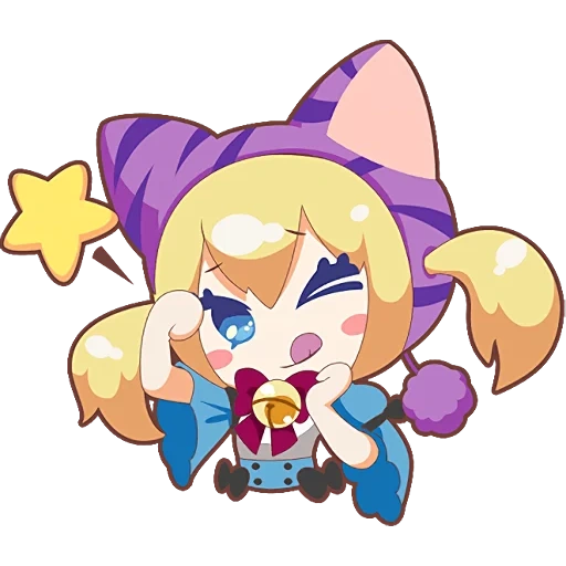 animation, bandori chibi, cartoon characters, smile ahead of clown, anime mysterious clown red cliff