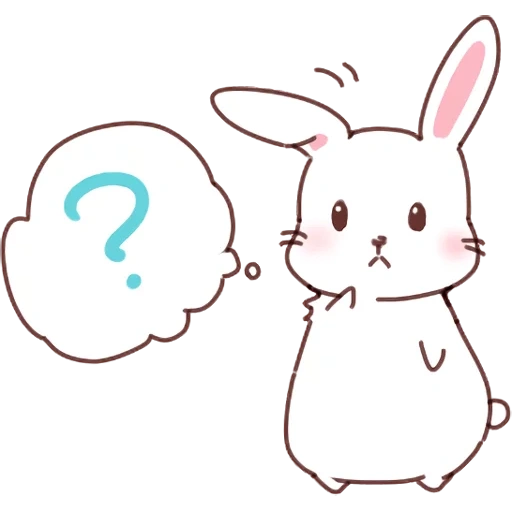 conejo, piel de conejo kavai, conejos de dibujos animados, preciosos bozales de conejitos, conejos de dibujos animados kawaii